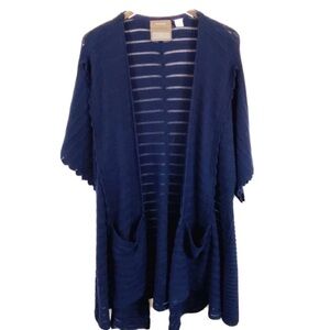 EUC Anthropologie Guinevere Navy Open-Front Cardigan S